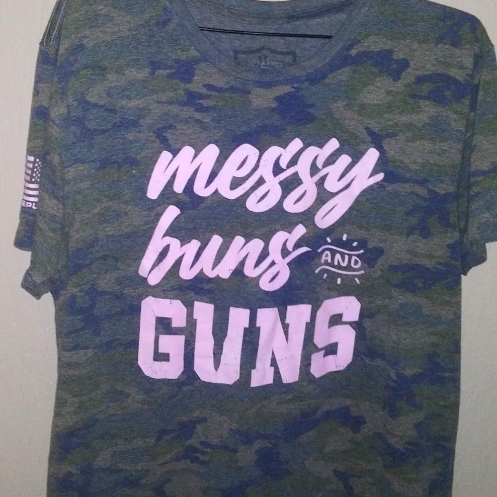 Messy Buns and Guns tee